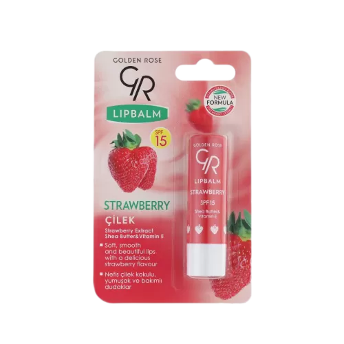 بالم لب گلدن رز<br>awberry Lip Balm – SPF15