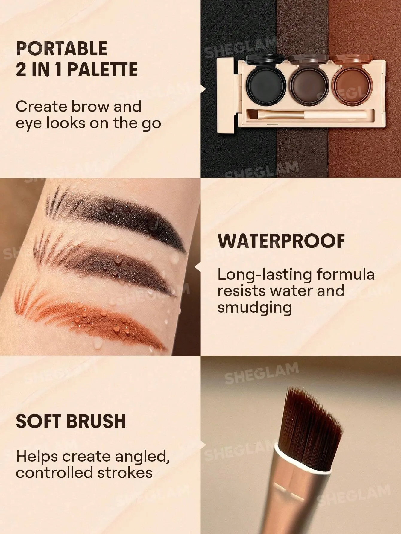 بعد از استفاده خرید پالت ژل ابرو شیگلم اصل + بهترین قیمت (Streamline)